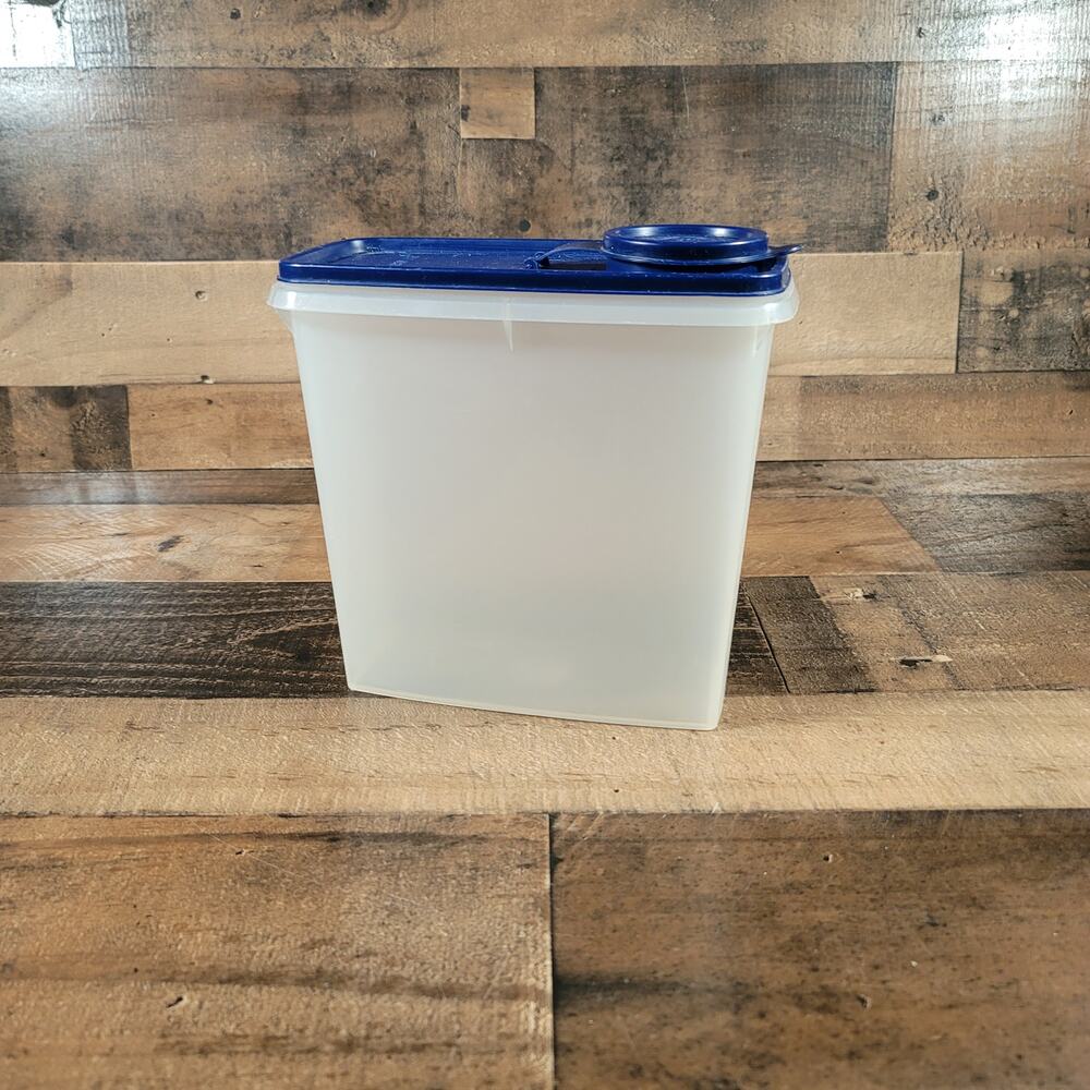 Vintage Tupperware Cereal/Coffee Keeper Canister with Blue Lid